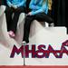 Runner and Tagger girls sit on a podium before the championship bouts of the MHSAA Wrestling Championships on Saturday, March 2. Daniel Brenner I AnnArbor.com